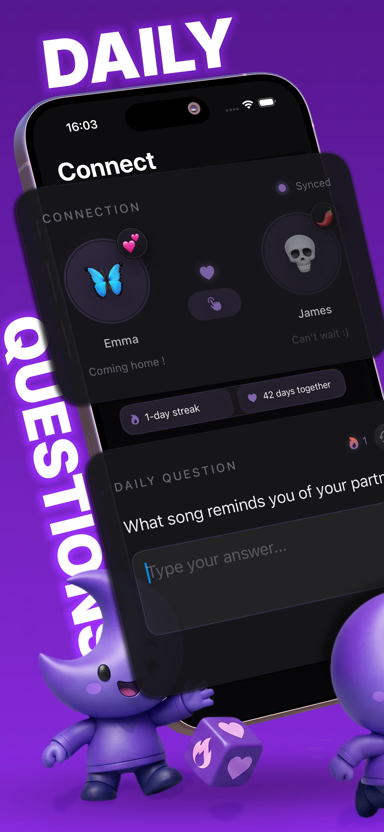 Midnight app home screen showing Play games and Connect mood tracking