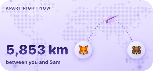 Midnight distance widget in the Lilac theme